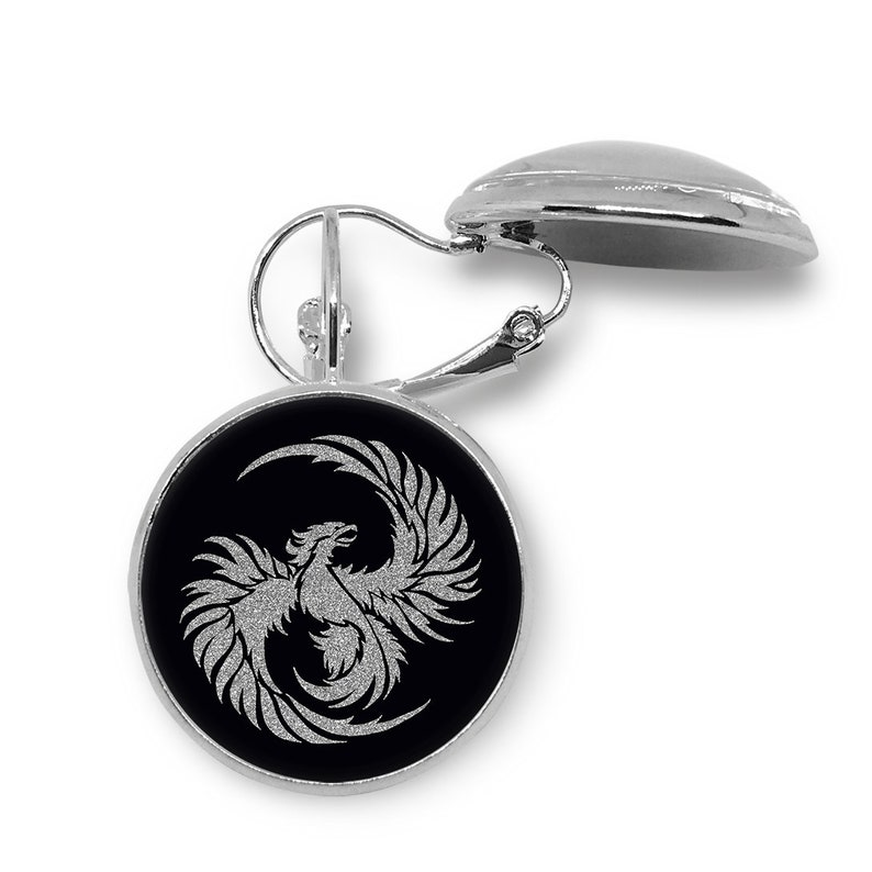 Drop Earrings Tie Clip KeyRing Necklace Finger Ring Stud Earrings Pendant Silver Phoenix \u2022 Jewelry Sets Cufflinks KeyChain