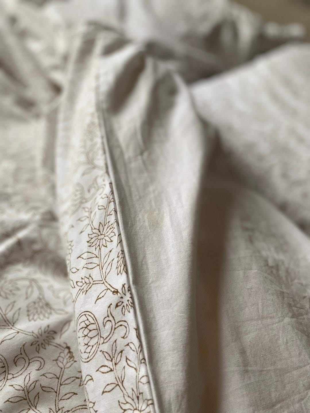 Luxury Indian Cotton Bedding Set, Reversible Duvet Set With Two