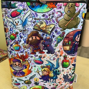 Cartoon Magic School  booksleeve book cover book pouch bookbestie book sleeve pattern may vary **zip sold separately**