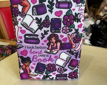 Ho un aspetto migliore quando sono china su un libro, osé, osé, libro, tessuto, copertina per libro, astuccio per libro, regalo per topo di biblioteca, custodia per libro con cerniera, venduto separatamente