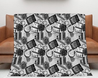 Morally grey 280gsm bookish reader blanket 50 x 60 inches, soft fluffy bookworm blanket reader gift bookworm dark romance