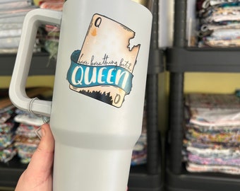 Fire breathing bitch queen throne of glass Aelin Sarah j Maas officially licensed  bookish 40oz tumbler grey colour