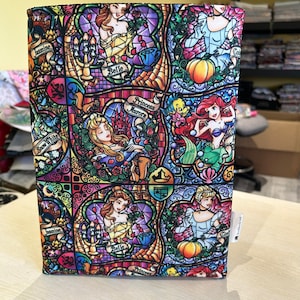 Stained glass multi princess booksleeve book cover book pouch bookbestie book sleeve pattern may vary