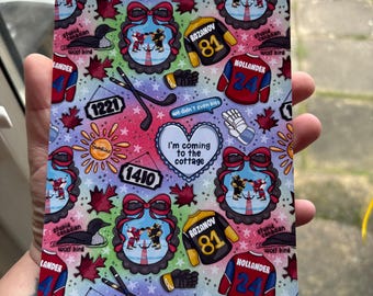 Hockey romance doodle ombre MM  kindle e reader insert card for clear case, kindle accessory decoration, kindle, paperwhite, oasis, 12th gen