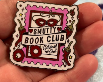 smutty book club bookish metal pin badge romance reader trope, bookish gift BookbestiesUK