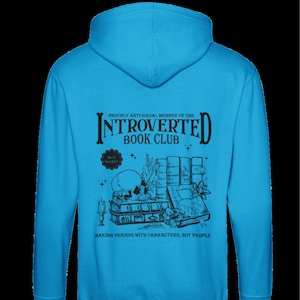 Introverted Book Club bookish zip up hoodie