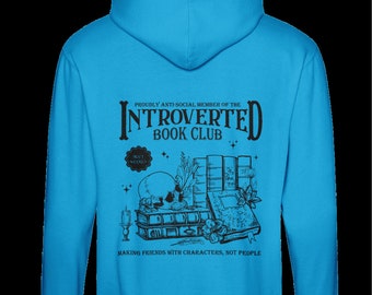 Introverted Book Club bookish zip up hoodie