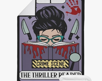 The thriller reader bookish true crime tarot style blanket 3 sizes available