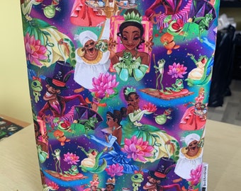 Purple Tiana booksleeve book cover book pouch bookbestie book sleeve pattern may vary **zip sold separately**