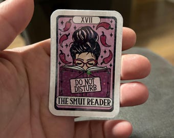 The smut smutty romance tarot  reader sparkle or glossy sticker bookish book lover reader sticker for kindle, kindle decal decoration