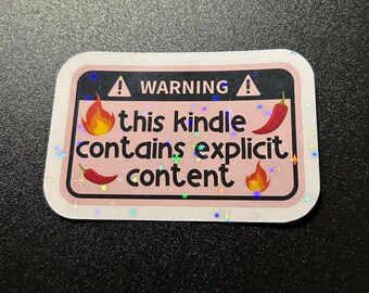 Advertencia: este Kindle contiene contenido explícito. Adhesivo brillante para amantes de los libros, adhesivo decorativo para Kindle.