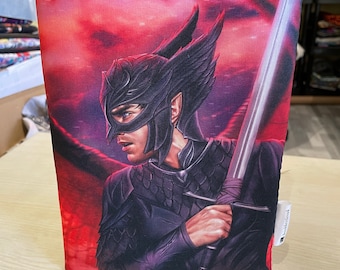 Rhysand in helmet officially licensed bookbestie  zip sold separately book sleeve book jackets, fabric dust jackets