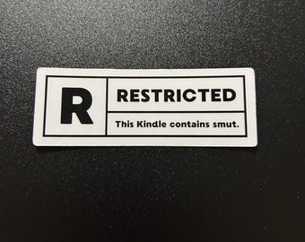 This kindle contains smut glossy sticker bookish book lover reader sticker for kindle, kindle decal decoration, romance reader, smutty books