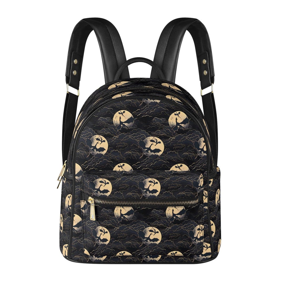 Moonlight Color Backpack Dragons by Moonlight Vegan Leather Bookish Backpack Handbag Dark ...