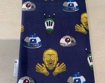 Navy droids book cover book pouch bookbestie book sleeve book jacket