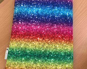 Glitter ombré (printed fabric)bookbestie book sleeve padded and lined booksleeve