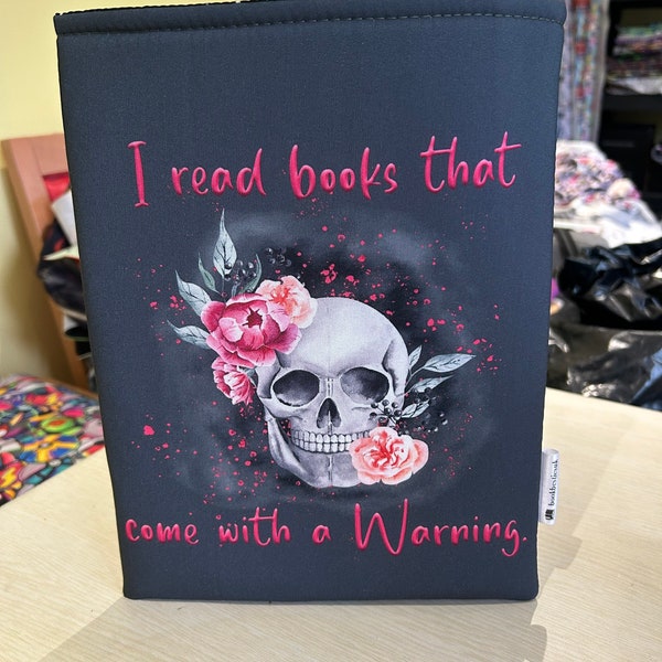 Books with a warning dark romance  bookbestie book sleeve padded and lined book protector **2 sizes** zip sold separately
