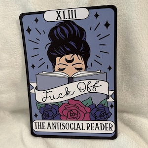 The anti social reader sweary kindle e reader insert card for clear case, kindle accessory decoration, kindle, paperwhite, oasis12th gen