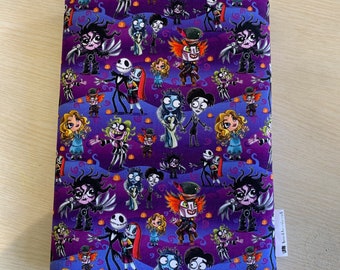 Capa de livro fofa chibi burton booksleeve bolsa de livro bookbestie o padrão da capa do livro pode variar **o zíper é vendido separadamente**