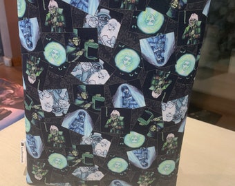 Capa de livro Haunted Mansions, bolsa para livro, padrão de capa de livro Bookbestie, pode variar