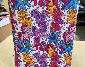 Vintage ponies white base bookbestie book sleeve padded and lined booksleeve zip sold separately