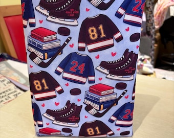 Hockey romance MM rivalry bookish fabric book jacket book cover book pouch bookbestie book sleeve kindle sleeve zip sold separately