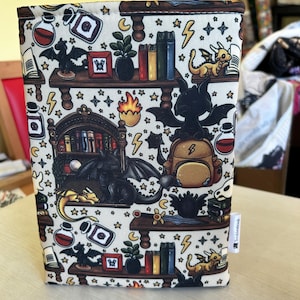 Beige book dragon bookish book sleeves hardback kindle book jacket  book cover book pouch BookbestiesUK zip sold separately bookish reader