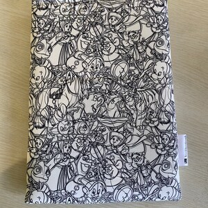 Sketchy monochrome booksleeve book cover book pouch bookbestie book sleeve pattern may vary **zip sold separately**