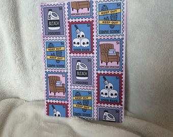 Murder mystery psychological  stamps  kindle e reader insert card for clear case, kindle accessory decoration, kindle, paperwhite, oasis