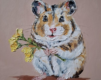 PIKA – かわいいナキウサギの8x8インチタイルオリジナル油絵 - Etsy 日本