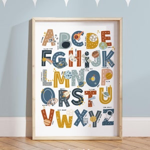 Weltraum Sonnensystem Druck, Weltraum Poster, Lernposter, Junge, Kinderzimmer Dekor, Scandi Spielzimmer Drucke, Kinderwandkunst