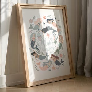 Mermaids Print, Under the Sea Nursery Print, Girl Nursery Decor, Sea Nursery Decor, Quote Print, Ocean Nursery, Kids Wall Art