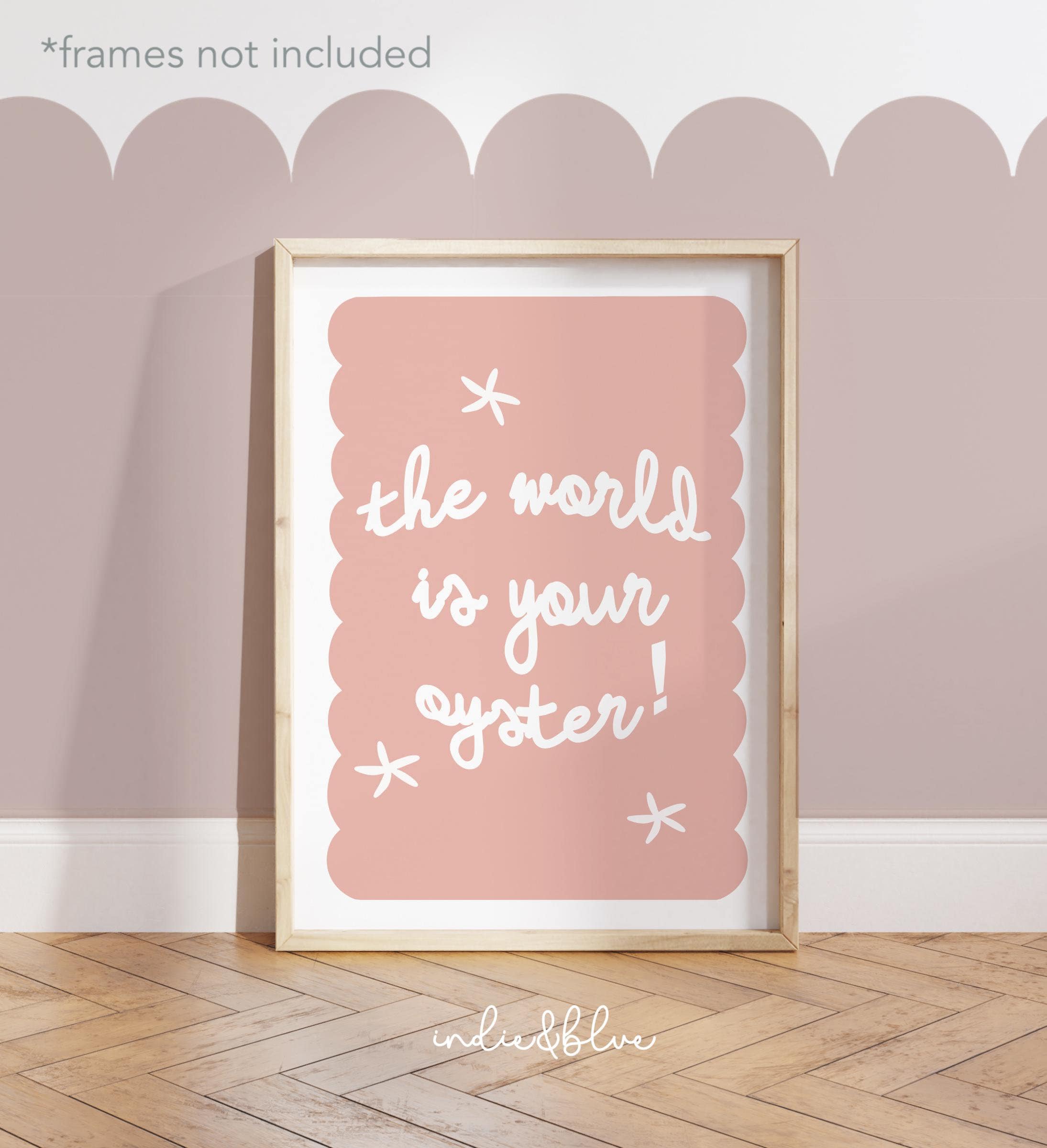 World is Your Oyster Print, Pastel Print, Girl Nursery Decor, Girl Bedroom,  Teen Bedroom, Sea Nursery - Etsy, image size:2189x2401