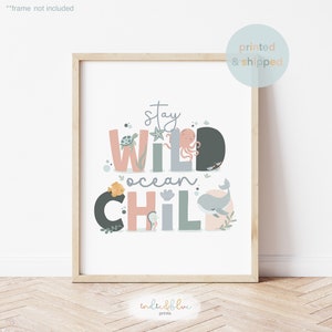 Stay Wild Print, Sea Nursery Print, Under the Ocean Print, Sea Animals, Ocean Nursery Print, Scandi Nursery Decor, Kids Wall Art