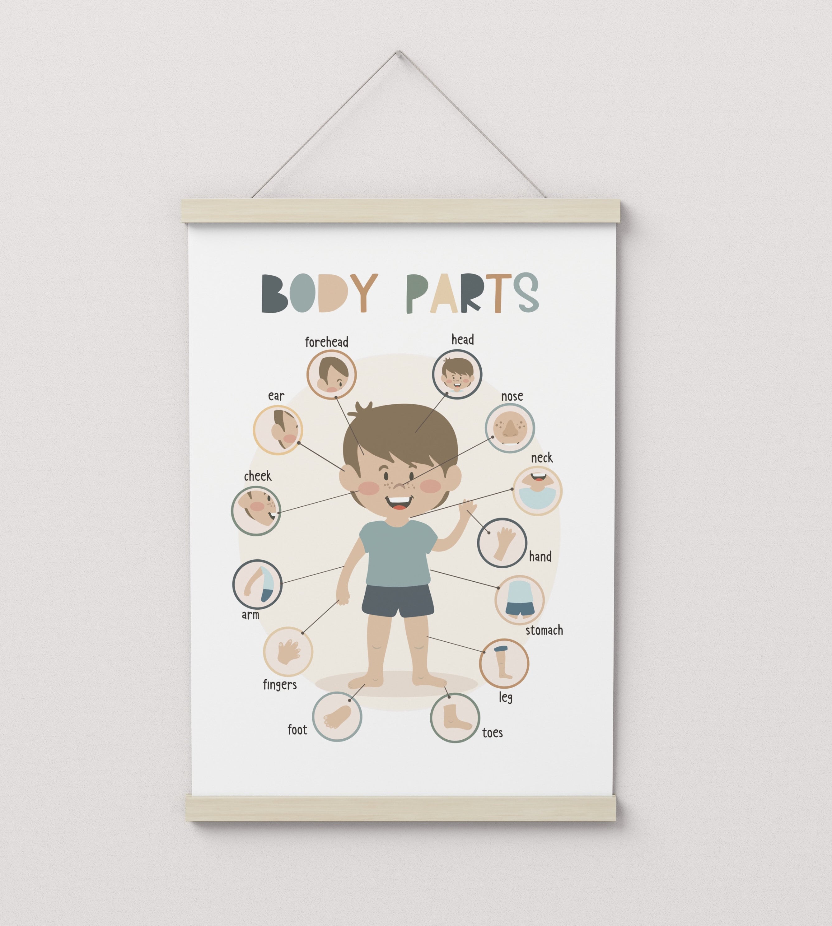 Basic Part Body Chart Body Parts Chart, Unframed Print, Classroom Decor, Educational Print ...