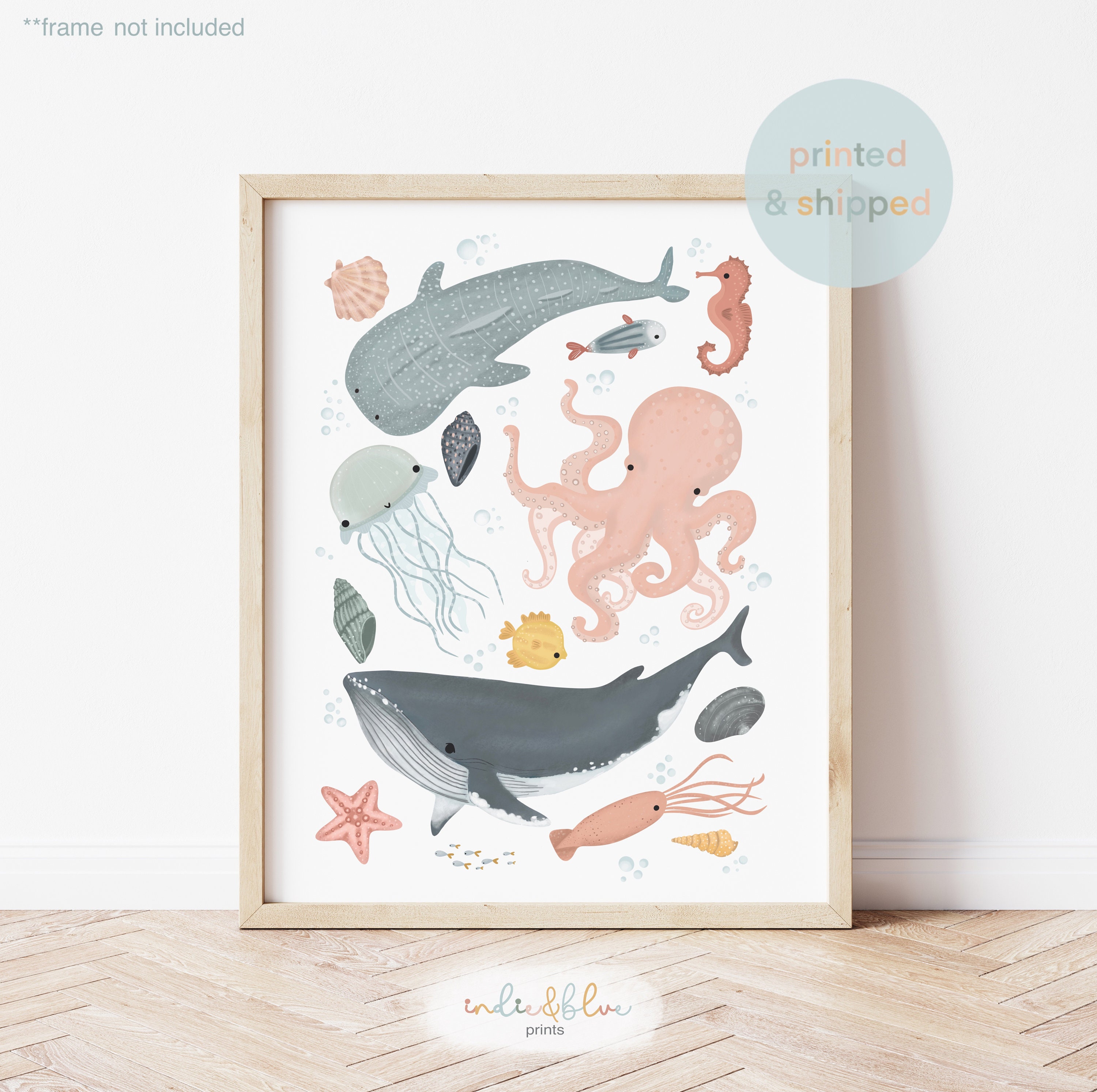 Sea Animals Unframed Poster Under the Ocean Nursery Print - Etsy