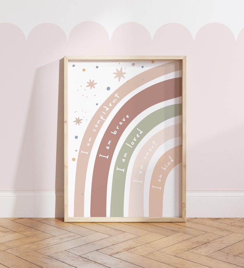 Set of 6 Girls Dusty Pink and Sage Green Gallery Wall Prints, Poster ...