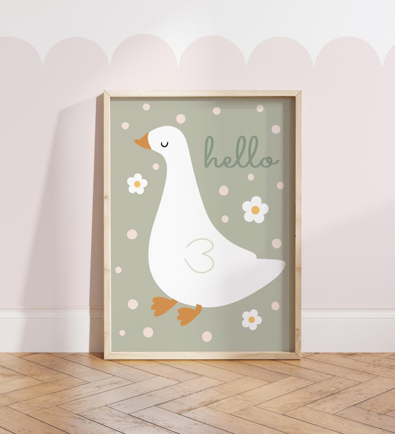 Set of 6 Girls Dusty Pink and Sage Green Gallery Wall Prints, Poster ...