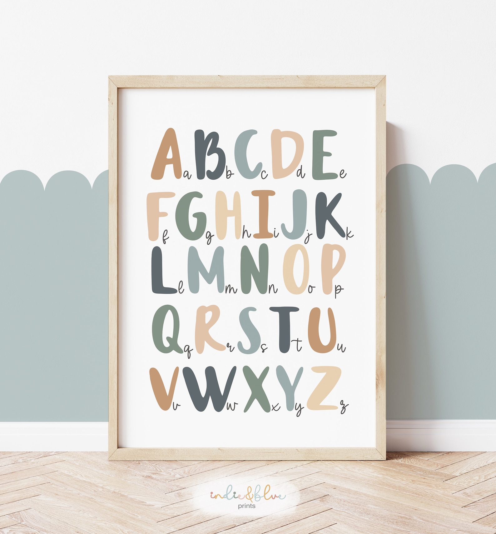 Set of 3 Educational Nursery Prints, Shapes Print, Alphabet Chart ...