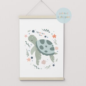 Sea Turtle Print, Sea Nursery Print, Under The Ocean Nursery, Sea Animals Print, Playroom Prints, Kids Wall Art zdjęcie 3