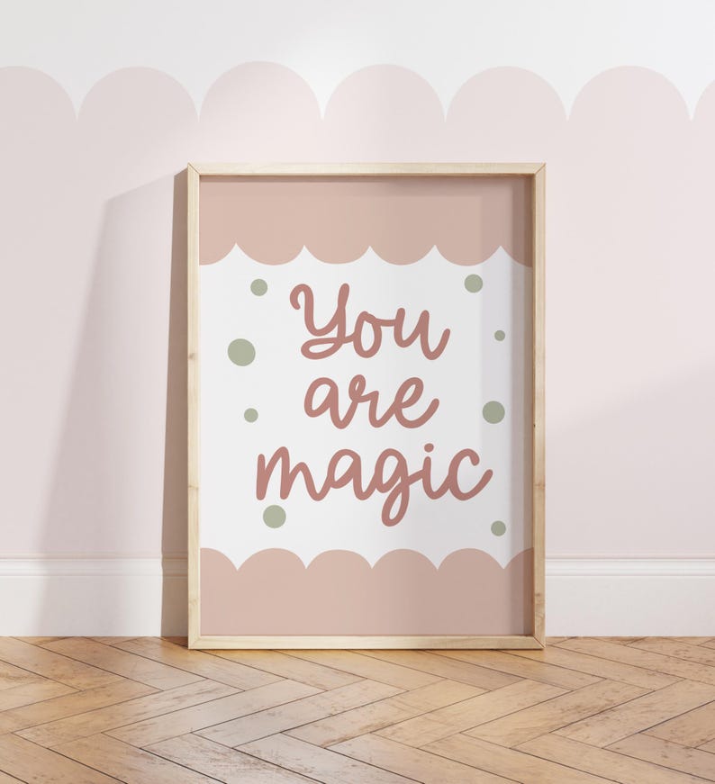 Set of 6 Girls Dusty Pink and Sage Green Gallery Wall Prints, Poster ...