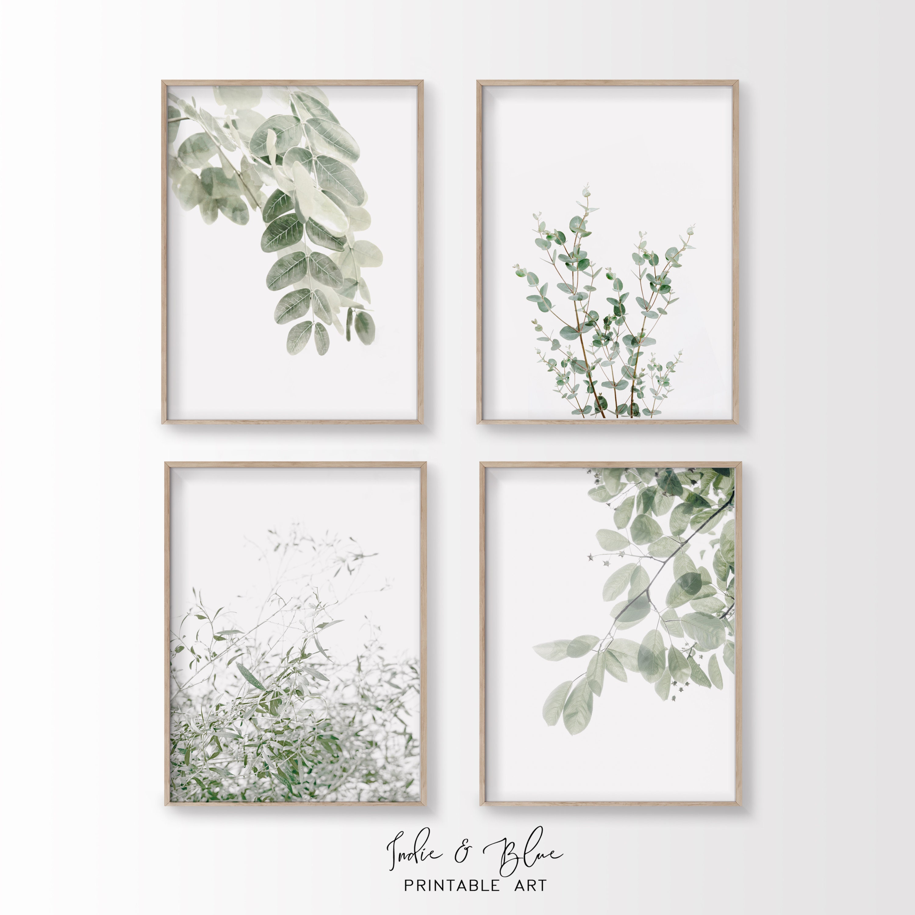 Set of 4 Botanical Prints Printable Art Digital Prints Etsy