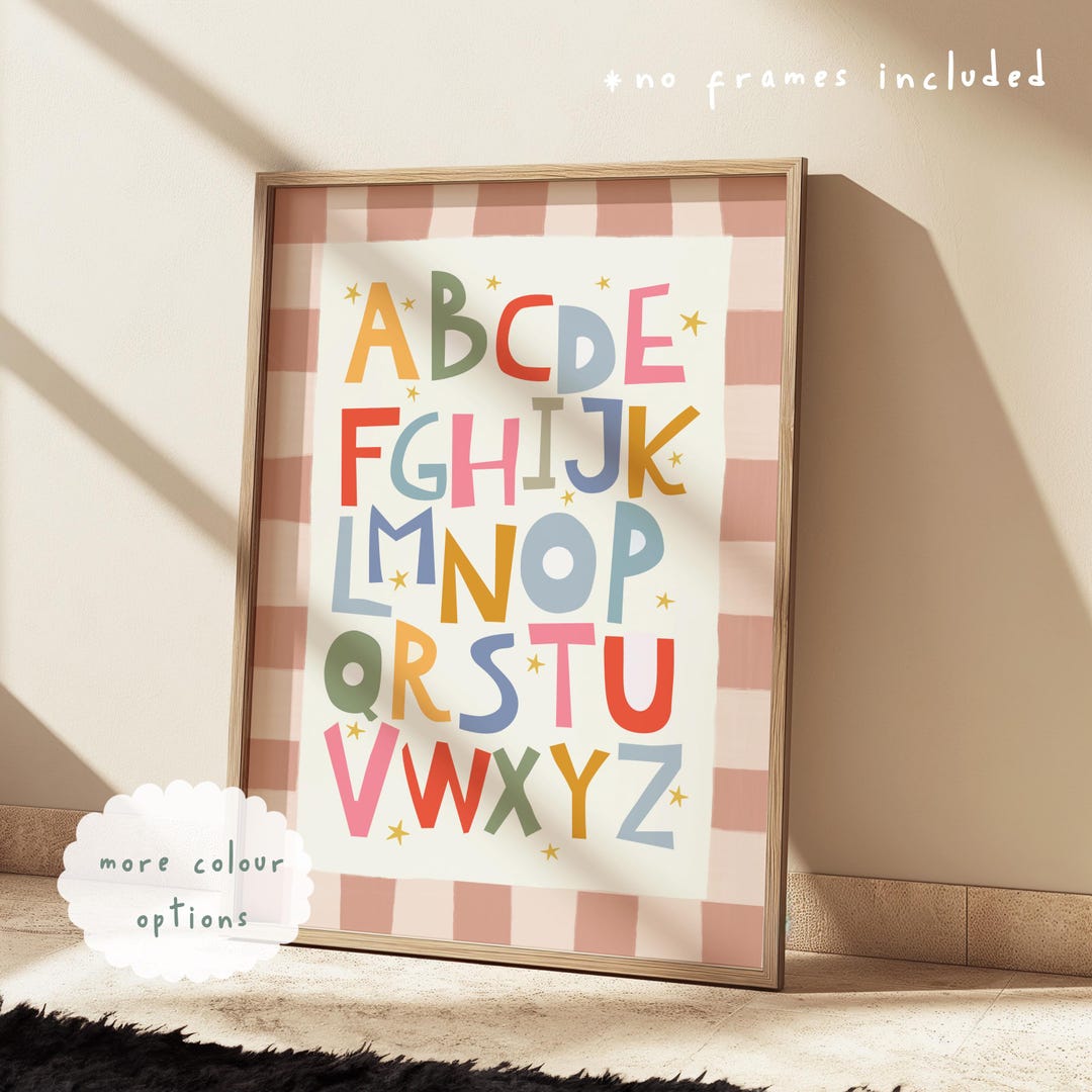 Educational Alphabet Chart Print in Custom Colours, ABC Print ...