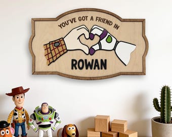 Acrylic Toy Playroom Nursery Name Sign, Every toy has a story decor, Andy's Room Decor, Infinity and Beyond, You've Got a Friend in me