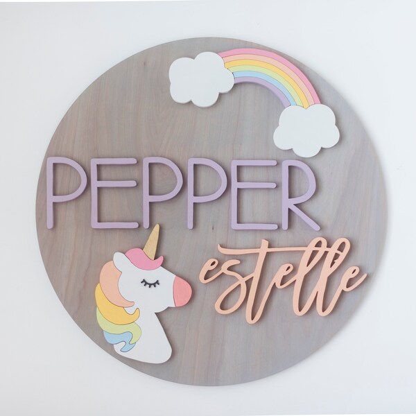 Unicorn Name Sign - Etsy