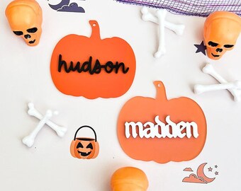 Halloween Basket Tag | Boo Basket Tag | Personalized Acrylic Halloween Pumpkin Tag