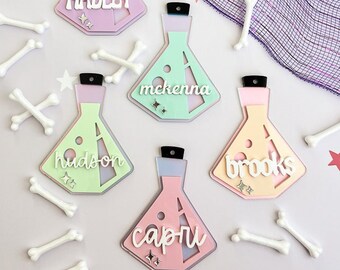 Halloween Basket Tag | Boo Basket Tag | Personalized Wood and Acrylic Halloween Potion Tag