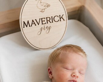 Baby Name Birth Announcement Sign / Wooden Acrylic Milestone Month Set / Engraved Name / Fresh 48 Sign / Newborn Photography / Photo Prop