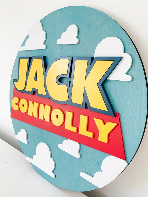 Wooden Name Sign Toy Theme Decor Andy S Room Decor Infinity And Beyond Cloud Nursery Baby Shower Gift