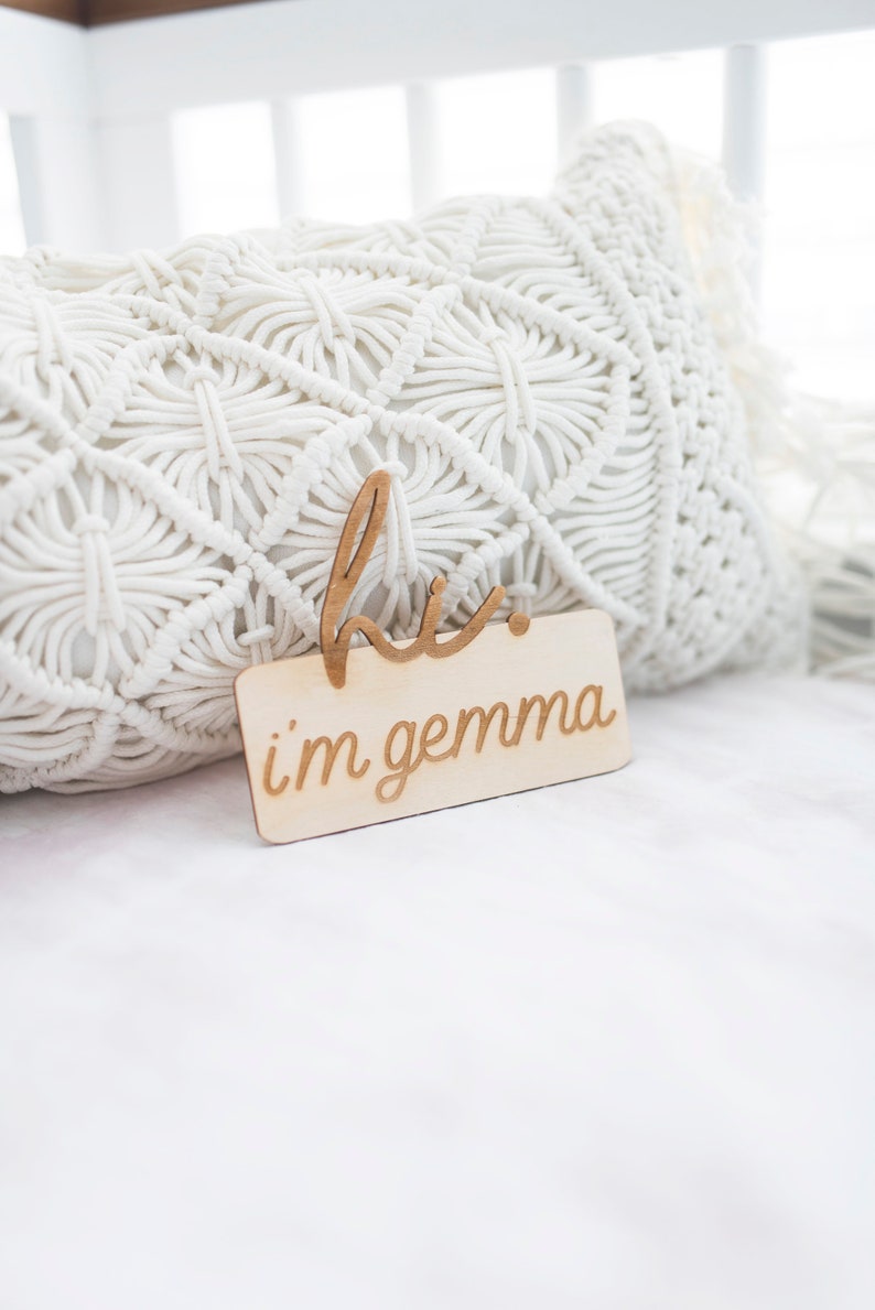 Hello My Name Is Wooden Cutout / Birth Announcement /Baby Name Announcement / Baby Shower Gift / Hospital Announcement / Newborn Photo Prop image 4